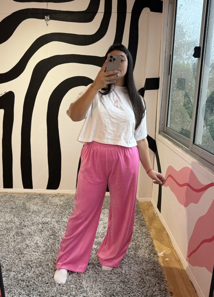 Pantalón track rosa