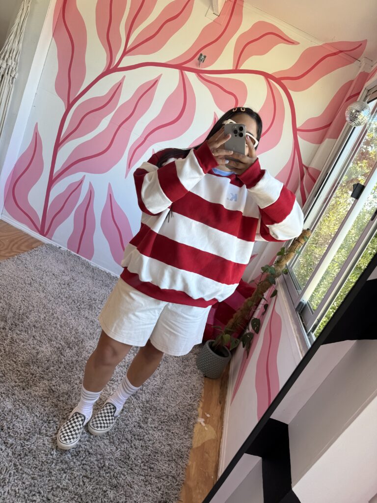 Buzo raya rojo/crudo